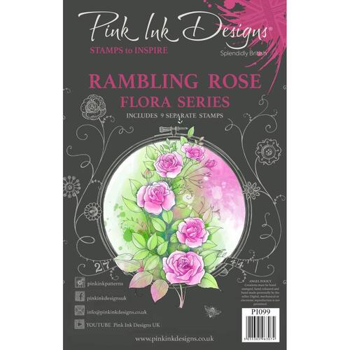 Pink Ink Rambling Rose Stamp