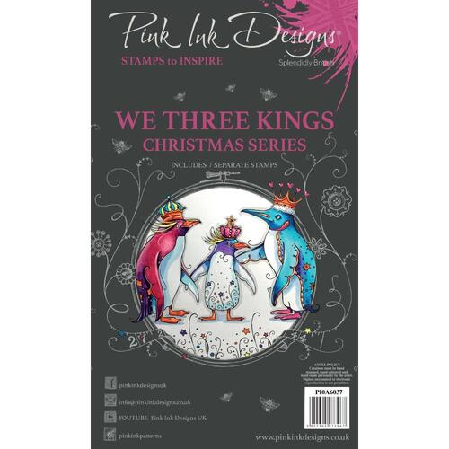 Pink Ink We Three Kings 4x6" Stamp