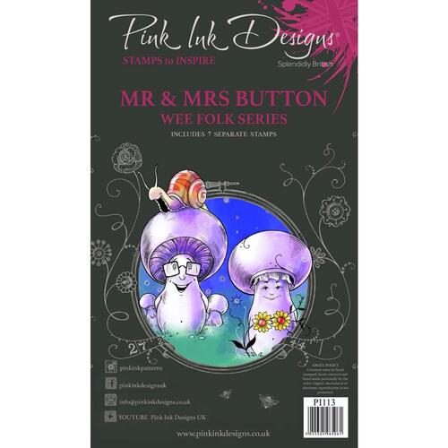 Pink Ink Mr & Mrs Button Stamp
