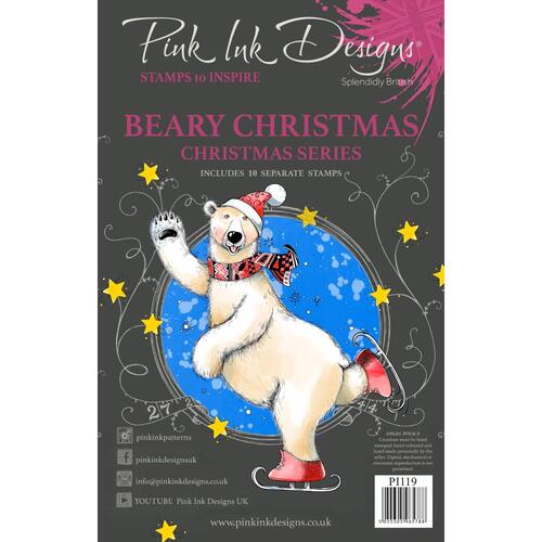 Pink Ink Beary Christmas Stamp