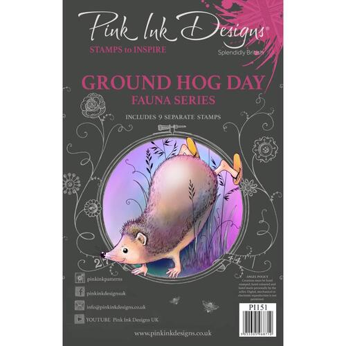 Pink Ink Groundhog Day Stamp