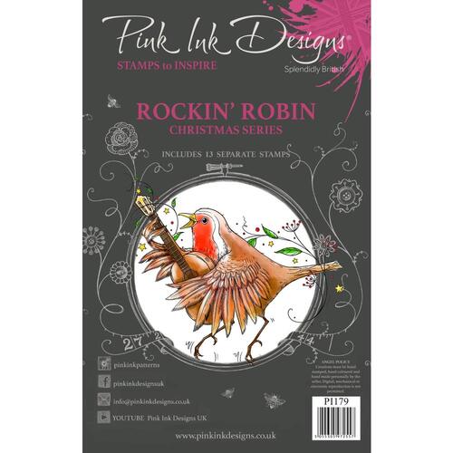 Pink Ink Rockin' Robin Stamp