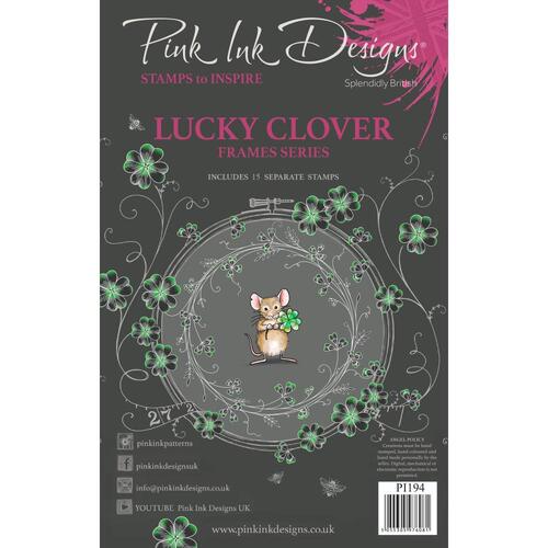 Pink Ink Lucky Clover Stamp