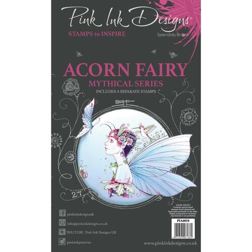 Pink Ink Acorn Fairy 4x6" Stamp