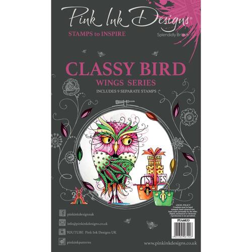 Pink Ink Classy Bird 4x6" Stamp