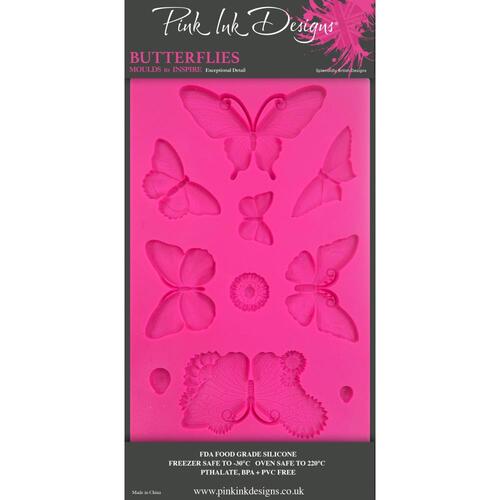 Pink Ink Butterflies Silicone Mould