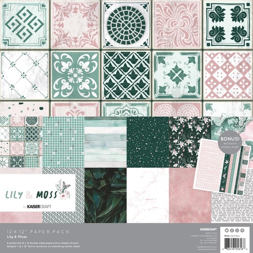 Kaisercraft Lily and Moss Scrapbook Paper Pack with Bonus Sticker Sheet