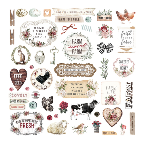 Prima Farm Sweet Farm Ephemera #2 Die-Cuts