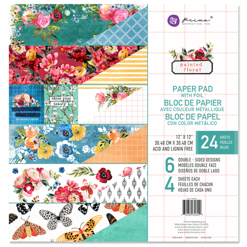 Prima Painted Floral 12" Paper Pad