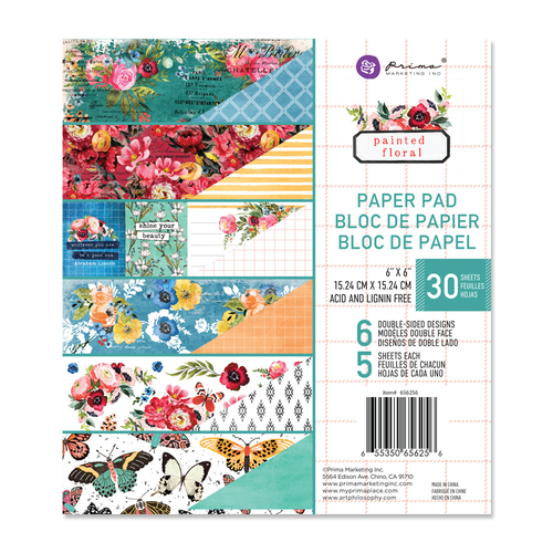 Prima Painted Floral 6" Paper Pad