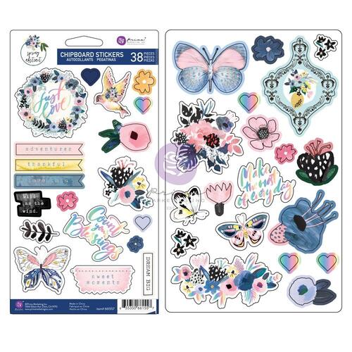 Prima Spring Abstract Chipboard Stickers