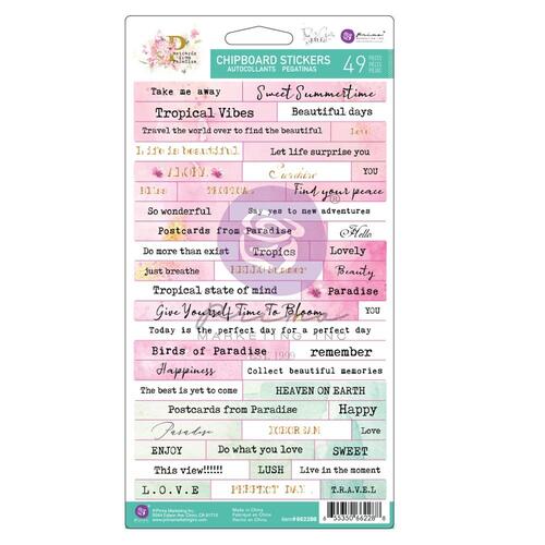 Prima Postcards from Paradise Chipboard Stickers