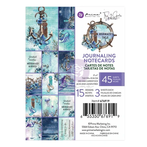 Prima A Mermaid's Tale - 3x4" Journaling Notecards