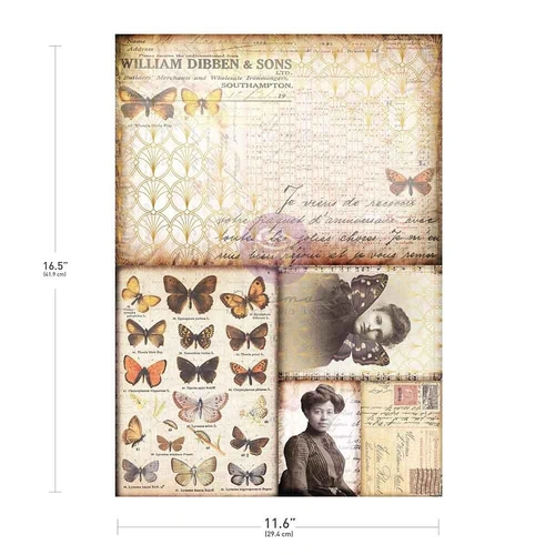 Finnabair Imaginarium A3 Decoupage - Southhampton Butterflies