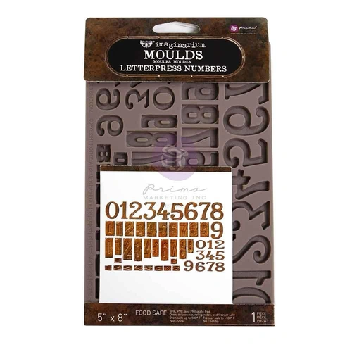 Finnabair Imaginarium Decor Mould - Letterpress Numbers
