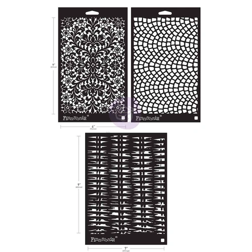 Finnabair Art Alchemy Stencil Set - Knots & Knits 3pk