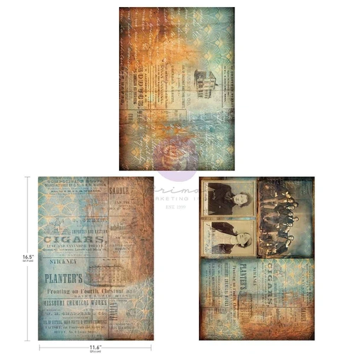 Finnabair Art Alchemy A3 Decoupage Pack - Chestnut Street 3pk