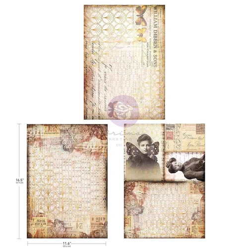 Finnabair Art Alchemy A3 Decoupage Pack - Southampton Butterflies 3pk