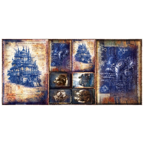 Finnabair A3 Decoupage Fiber Paper Set - Steambound Visions