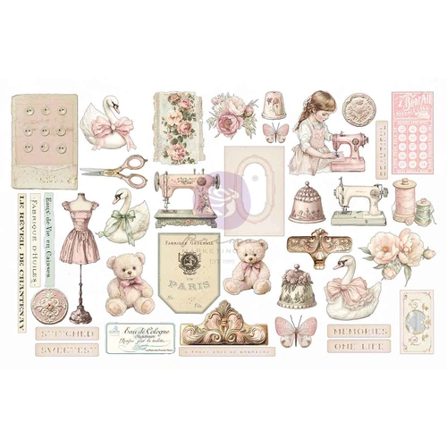 Prima Buttons & Keepsakes - Ephemera : Stitched Clippings