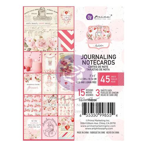 Prima Strawberry Milkshake 3x4" Journaling Notecards