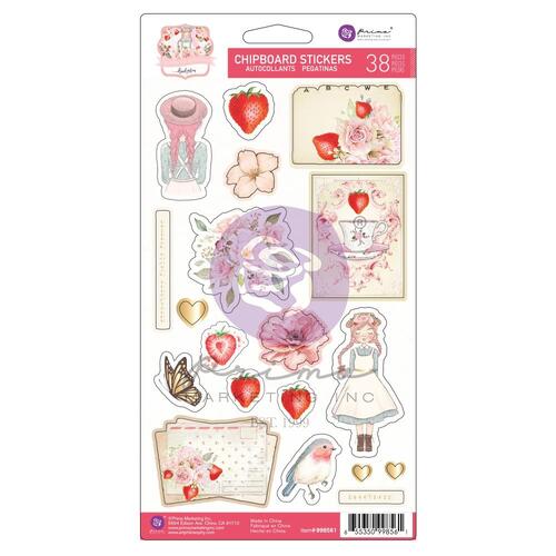 Prima Strawberry Milkshake Chipboard Stickers