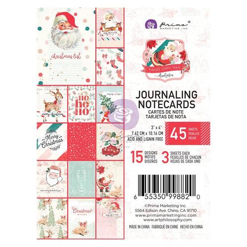 Prima Candy Cane Lane 3x4" Journaling Notecards