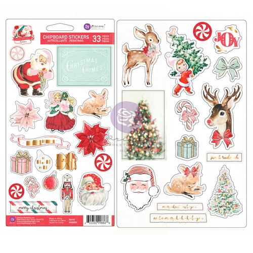 Prima Candy Cane Lane Chipboard Stickers