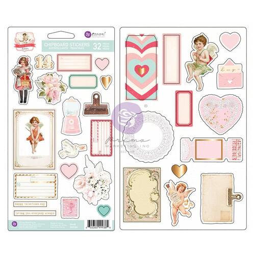 Prima Love Notes Chipboard Stickers