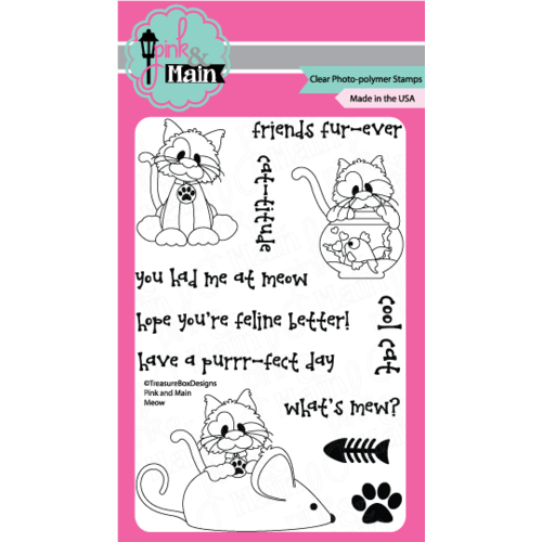 Pink & Main Clear Stamp 4x6" Meow