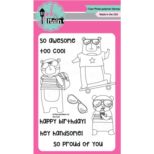 Pink & Main Clear Stamp Set 4x6" Too Cool