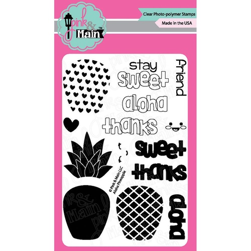 Pink & Main Clear Stamp Set 4x6" Aloha Pineapple