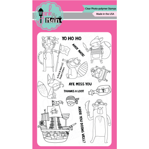 Pink & Main Clear Stamp Set 4x6" Pirate Critters