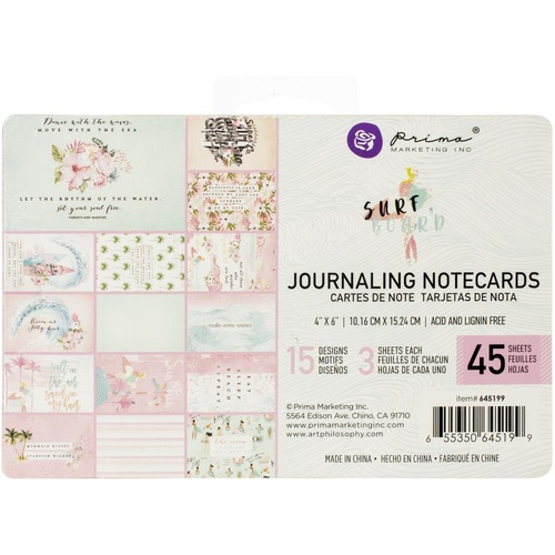 Prima Surfboard 4"x6" Journaling Card Pad