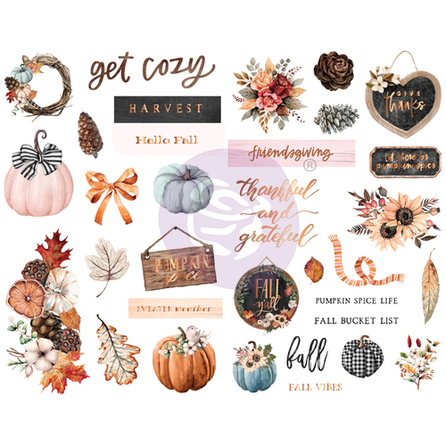 Prima Pumpkin & Spice Chipboard Stickers