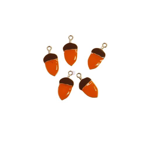 Prima Pumpkin & Spice Acorns Enamel Charms