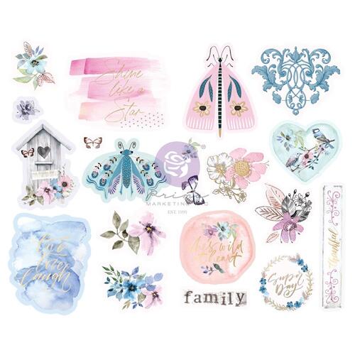 Prima Watercolor Floral Chipboard Stickers