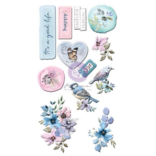 Prima Watercolor Floral Puffy Stickers 