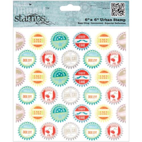 Papermania Happy Days Cling Urban Stamp Bottle Caps