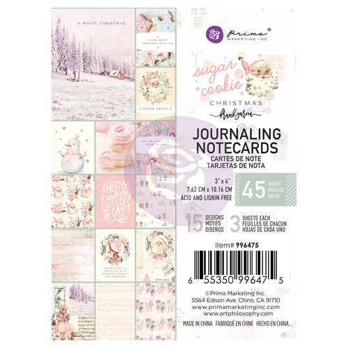 Prima Sugar Cookie Christmas 3"x4" Journaling Cards