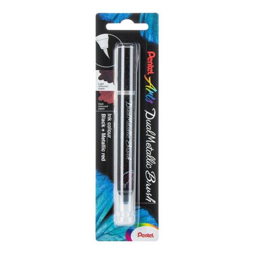 Pentel Black/Metallic Red Dual Metallic Brush