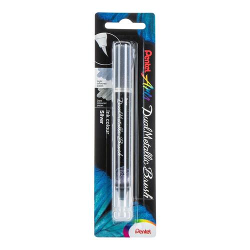 Pentel Silver Dual Metallic Brush