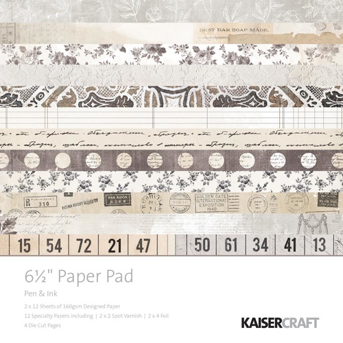 Kaisercraft Pen & Ink 6.5" Paper Pad 40pg