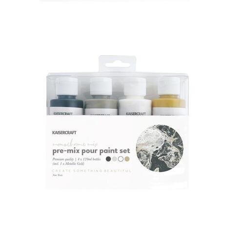 Kaisercraft Monochrome Mix Pre-Mix Pour Paint Set