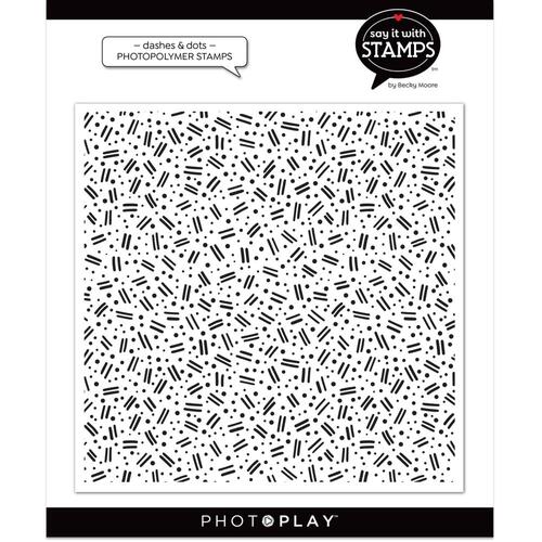 PhotoPlay Say It With Stamps Dashes & Dots Background Stamp