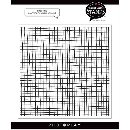 PhotoPlay Say It With Stamps Ditsy Grid Background Stamp