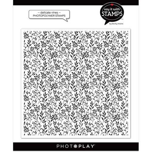 PhotoPlay Say It With Stamps Delicate Vines Background Stamp