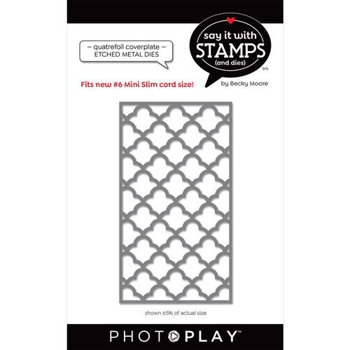 PhotoPlay Say It With Stamps #6 Quatrefoil Coverplate Die