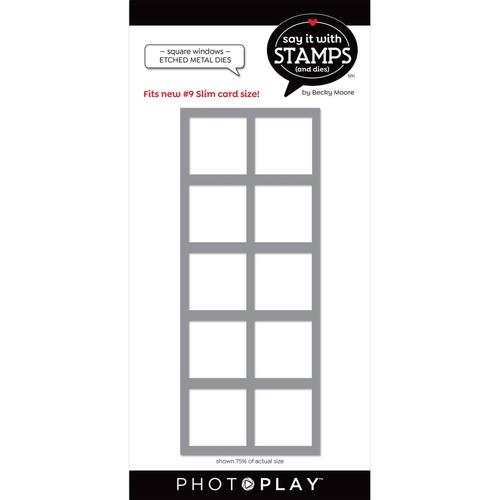 PhotoPlay Say It With Stamps #9 Square Window Die