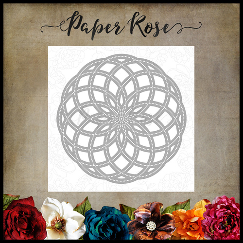 Paper Rose Die Circlet Layered Background #2